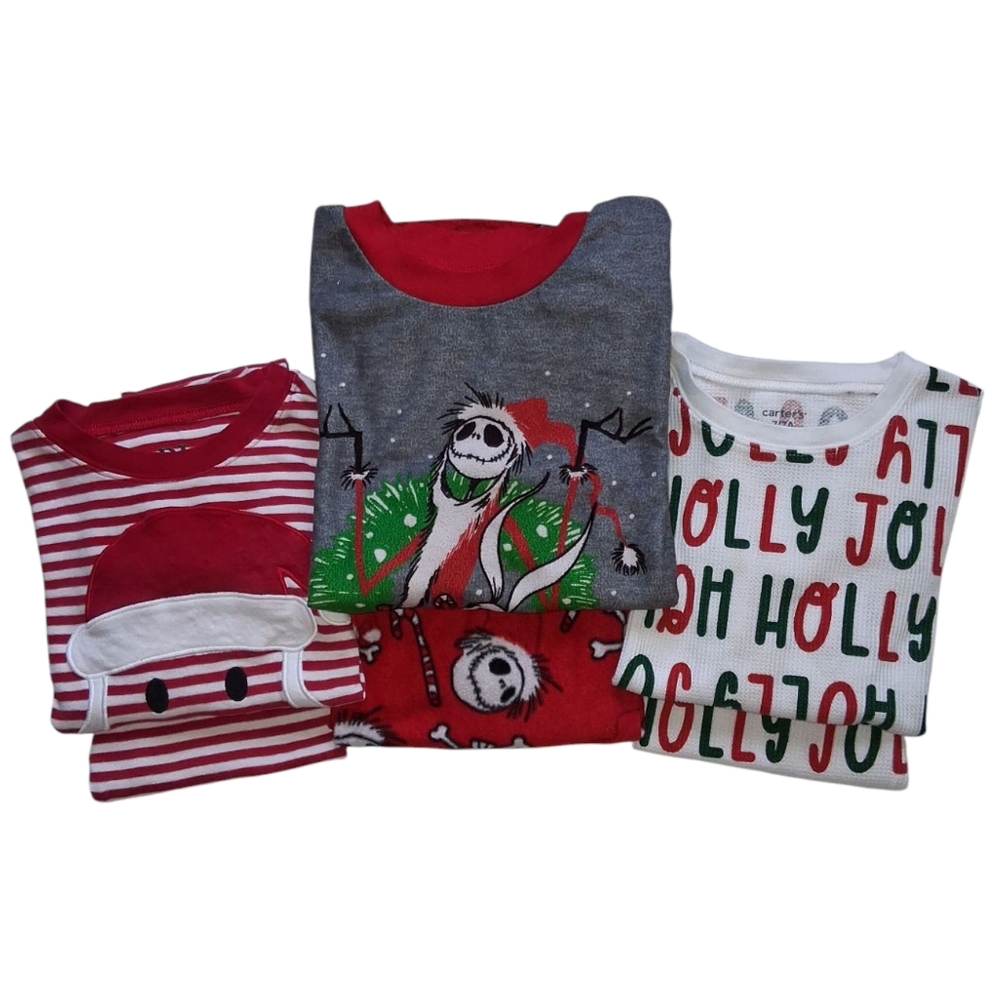 Carter's/Place Boys Sz Small (6/7) Christmas Holiday 2-Piece Pajamas Set Bundle